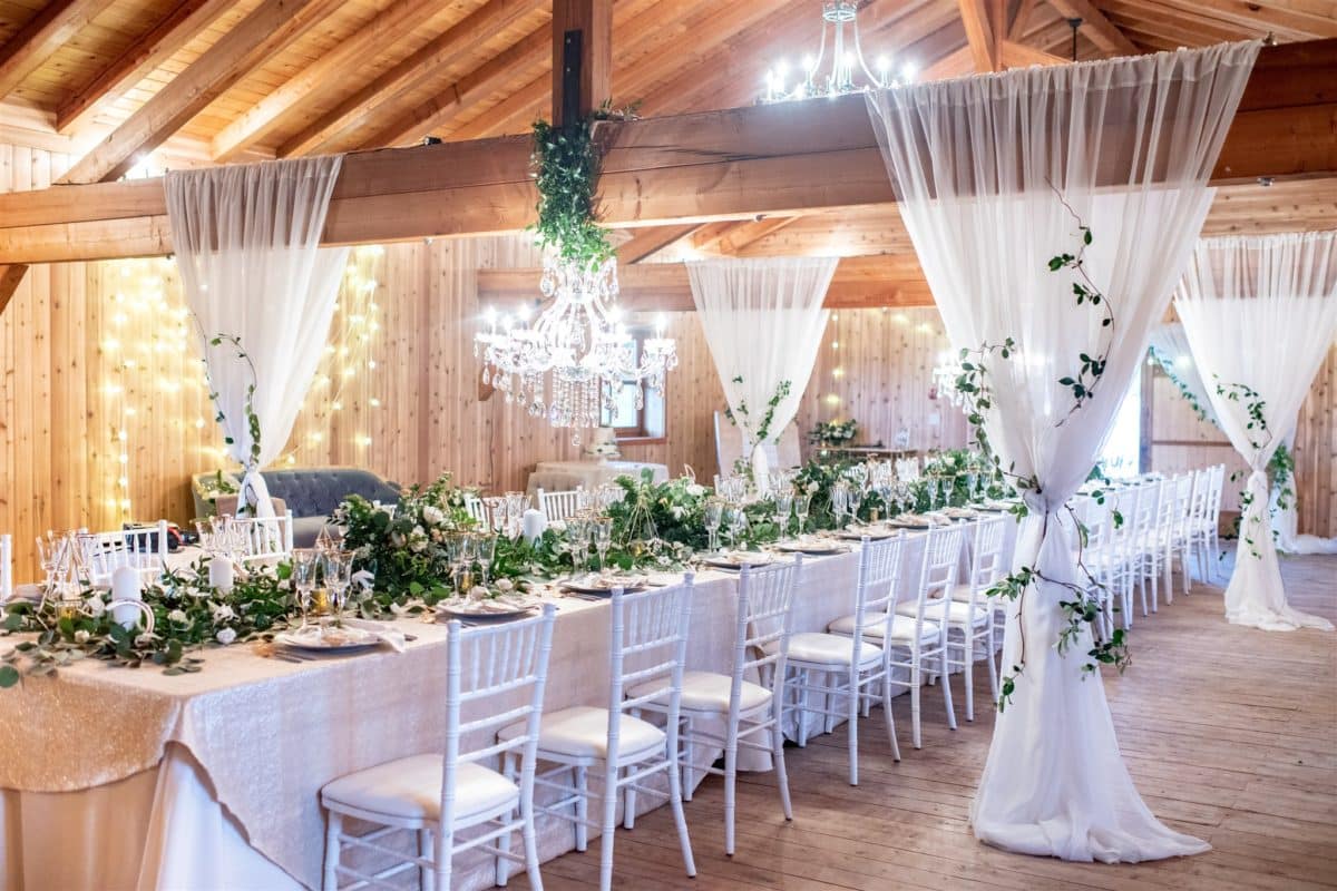 Cherry Creek Estate wedding barn elopement Kimberley British Columbia helicopter mountain bride luxury